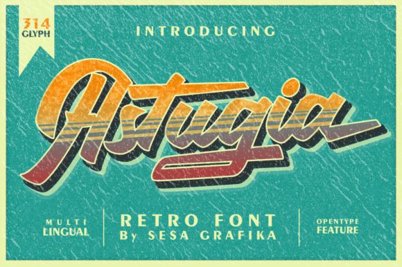 Astugia Font: Retro Script Charm for Handmade Products