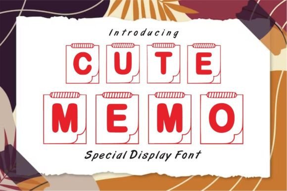 Cute Memo Font: Whimsical Book-Style Type for Crafts