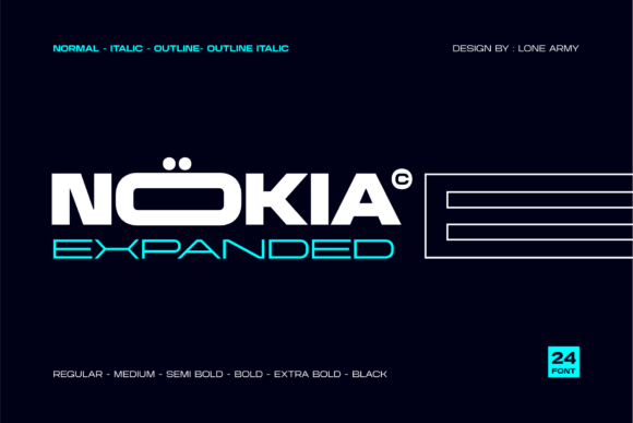 Nokia Expanded Font for Bold Craft Projects